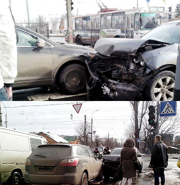 Три машини розбилися на перехресті у Вінниці